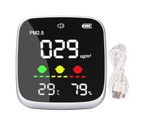 Probador de Calidad del Aire Detector de Humedad y Temperatura PM2.5 portátil de Alta precisión para Viajes en casa, Oficina, Material ABS, batería de 1600mAh