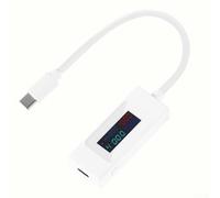 Probador de CC con voltaje de hasta 430 V y 6 5 A Medidor de potencia de medición de corriente para dispositivos de carga USB compatibles con múltiples protocolos de carga rápida (065C-blanco)