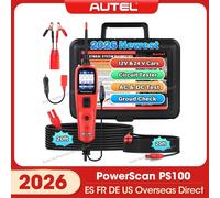 Probador de circuito automotriz Autel PowerScan PS100, kit de sonda de circuito de alimentación automotriz universal de 12 V 24 V con cable de extensión de 20 pies Black