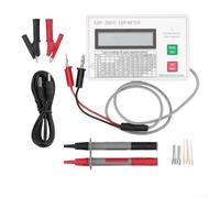 Probador de condensador DCR con cables y clip de batería, medidas y DCR a 100 kHz, pruebas de circuito en línea/fuera de línea, pantalla LCD con automático, 3.7 V