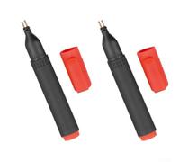 Probador de conductividad para verificación de conexión a tierra, probador de continuidad de doble sonda con indicador LED, carcasa de plástico de 124 mm x 18 mm, negro y rojo (paquete de 2)