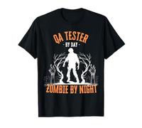 Probador de Control de Calidad por día Zombie por la Noche Divertido Halloween Espeluznante Camiseta