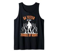 Probador de Control de Calidad por día Zombie por la Noche Divertido Halloween Espeluznante Camiseta sin Mangas