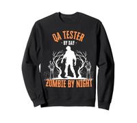 Probador de Control de Calidad por día Zombie por la Noche Divertido Halloween Espeluznante Sudadera