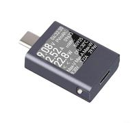 Probador de corriente de voltaje tipo C 0 ~ 12 A 4 5 ~ 50 V Medidor de potencia USB compatible con múltiples protocolos de carga rápida y medición precisa de corriente sin carga (A)