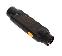 Probador de Enchufe para Remolque 7 Pines, Tester Eléctrico de Cableado para Luz de Arrastre, Herramienta para Circuitos de Camiones y RV - Alta Compatibilidad, Indicador Luminos (Etiqueta Negra)