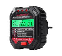 Probador de enchufes Buyweek, comprobador de enchufes RCD, comprobador de voltaje eléctrico con pantalla LCD, 6 indicaciones visuales y leyenda de cableado, for pruebas de neutro/corriente/tierra/RCD,