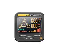Probador de enchufes LCD, comprobador de voltaje integrado, comprobador de enchufes RCD, analizador de circuitos, comprobador de fugas de pared, comprobador de errores para líneas eléctricas, 8