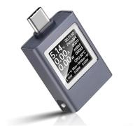 Probador de energía USB versátil compatible con Pd2.0 Pd3.0 para protocolos Qc2.0 con pantalla de brillo ajustable para monitoreo de batería de 4.5-50 V (pantalla blanca y negra)