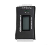 Probador de fuente de alimentación ATX, voltímetro digital, voltaje CC de 24 pines, pantalla LCD para diagnósticos de fuente de alimentación de PC, aficionado y uso profesional (plástico negro)