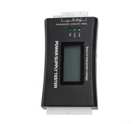 Probador de fuente de alimentación de PC para sistemas ATX BTX ITX con lectura de voltaje LCD que admite 24 pines y 20 pines y conectores (plástico negro)