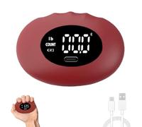 Probador de fuerza de agarre de fútbol, entrenador de fuerza de agarre manual recargable con pantalla LCD, pinza de mano de hasta 396 libras (180 kg), mini dinamómetro de fuerza de manos (A)