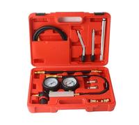 Probador de fugas de cilindro Probador de compresión de motor de gasolina Herramienta de detección de calibre doble portátil para prueba de tasa de fuga de verificación de presión