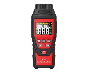 Probador de humedad para carpintería, herramienta de inspección de pared, puntas de 2 pines, pantalla húmeda seca, pantalla de humedad y temperatura, llave de sonda, bolsa de transporte, comprobador