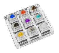 Probador de interruptores de teclado: ABS 6x6 cm, kit de muestra portátil, herramienta de prueba multieje | Perfecto para pruebas de precisión y entusiastas del cuerpo de Axis