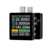 Probador de medidor de corriente de voltaje de 28 V, PD3.1 EPR AVS, analizador de protocolo de carga rápida, 0.0001 V para detector de potencia USB-C de precisión con pantalla IPS para electrónica