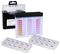Probador de Piscina Kit - 60 Pastillas de Prueba Rápida para Agua Potable, Acuario, Piscina - 30x Phenol Red (Valor de PH) y 30x DPD1 (Cloro libre), 1x Medidor de Agua, Caja de Almacenamiento