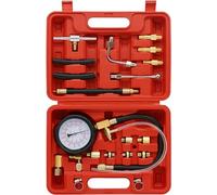 Probador de presión de combustible de compresión del motor, TU-114 kit de herramientas de diagnóstico de manómetros para cilindros diesel de bomba de gasolina para vehículos (0-140 PSI / 10 bar)