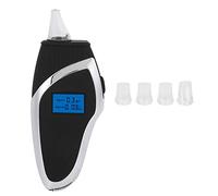 Probador de respiración profesional, probador de alcoholímetro 108 x 50 x 30 mm, negro y plateado para reuniones familiares y reuniones de amigos