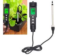 Probador de Suelo, probador de Temperatura EC portátil con medidor de conductividad de retroiluminación LCD con Caja de Almacenamiento Agricultura hidropónica para Plantas de jardinería