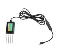 Probador de suelo USB de 8 funciones, medidor de humedad digital para NPK, pH y salinidad, monitor inteligente de plantas para plantas de interior, color negro, 12,8 cm
