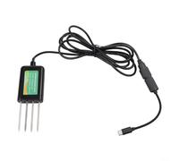 Probador de suelo USB de 8 pulgadas, medidor NPK digital de conductividad de pH y salinidad, analizador de humedad con sonda inoxidable 316L IP68 impermeable para el cuidado de plantas de cultivo de