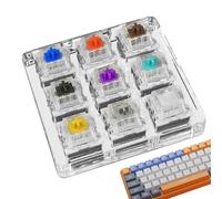Probador de Teclado mecánico de 2.36 x 2.36 Pulgadas, probador de Teclas ABS con 9 o 12 Teclas, Opciones y Rojo, Compatible con Todos los teclados mecánicos, Ligero de 45 g, Incluye múltiples