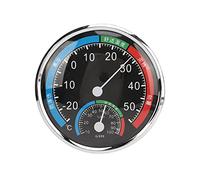 Probador de temperatura y humedad G101 - Termómetro e higrómetro analógico para monitoreo interior - Carcasa de ABS negra con pantalla de dial - Adecuado para talleres y almacenes (Negra)