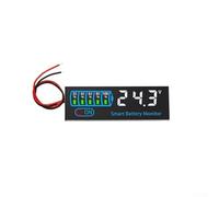 Probador de voltaje de batería LED para baterías de iones de litio de 7 V a 55 V CC, para baterías LiFePO4 y ácidas, celda 3S a 14S con alarma de bajo voltaje, memoria de apagado (blanco)