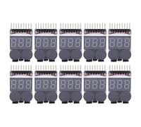 Probador de voltaje de batería Lipo Pantalla digital 1S 8S Kit de alarma de zumbador de bajo voltaje Juego de 10 piezas para monitoreo de batería de litio Material PCB Tamaño