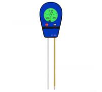 Probador digital de suelo 3 en 1, medidor de temperatura de humedad y pH con pantalla LCD, operación con un solo botón para investigación de horticultura y agricultura de jardín, azul