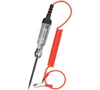 Probador digital LED de circuito de coche de 12 V con detección de voltaje de 5 V 120 V, cable de resorte en espiral de 140 cm y cuerpo protector aislado ABS