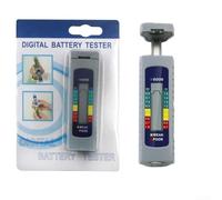 Probador digital para pila de botón AA AAA, pantalla LCD, medidor de voltaje analizador para alcalino recargable, herramienta de diagnóstico portátil de mano, gris