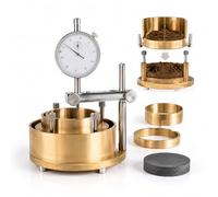 Probador Geotécnico De Tasa De Hinchazón Del Suelo Con Indicador De Cuadrante, Aparato De Medición De Expansión Sin Arcilla Cohesiva De Latón Pesado, Anillo De Corte De 61,8 Mm (2,43 Pulgadas)