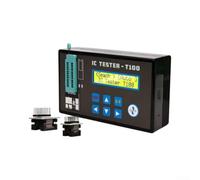 Probador IC T100 para chips lógicos 74HC/74LS/CD4000, transistor y detector de diodos con base de datos de más de 1300 chips, ID de nivel de potencia automático, modo de ahorro de energía (unidad