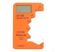 Probador LCD de carcasa ABS para AA AAA C D N 9V 6F22 y 1.5V 3V Baterías Nivel de voltaje y verificación de capacidad (naranja)