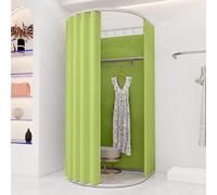 Probador móvil con estantes de exhibición para tiendas de ropa, fácil montaje, plegable, solución de exhibición de centro comercial