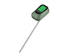 Probador profesional de suelo 4 en 1 con pantalla LED retroiluminada, medidor de temperatura de luz de humedad pH para granja de jardín, herramienta de sensor de sonda de aleación precisa (negro)