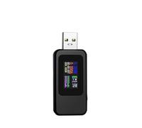 Probador USB 10 en 1, voltímetro digital de CC, amperímetro, medidor voltaje corriente, detector, cargador banco energía, indicador(Black)