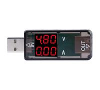 Probador USB 2.0 Multímetro 3.2-10V 0-3A USB Probador digital de corriente y voltaje Medidor Voltímetro Amperímetro IPS Pantalla a color(Black)