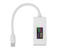 Probador USB C Pantalla a color Prueba bidireccional multifuncional Medidor de voltaje de corriente USB para teléfono Computadora Portátil Banco de energía Material ABS Diseño (Blanca)