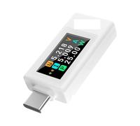 Probador USB tipo C, detector de corriente y voltaje de CC 4-30 V, función de apagado y almacenamiento, voltímetro, amperímetro, medidor de potencia.(MBUSD-700DH-CL-6M)