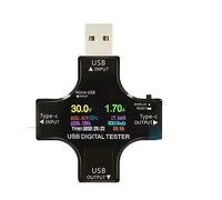 Probador USB, Voltímetro Probador USB, Voltímetro Inalámbrico De CC, Voltaje De Corriente, USB-C, Medidor PD, Amperímetro De Voltios, Detector(Blauw)