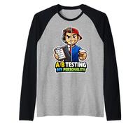 Probando A/B mi Personalidad, Divertida comercializadora Digital Camiseta Manga Raglan