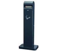 PROBBAX - AT-0232-DGRY - Cenicero de suelo para exterior. Tótem 12,5 L - 40,3 x 26,2 x 104,1 cm - Gris oscuro