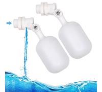 PROBEEALLYU Paquete de 2 válvulas de bola flotantes de metal, 3/8 pulgadas de llenado automático, válvula de cierre del tanque de agua, gris, para canales de agua de ganado, acuario de pecera