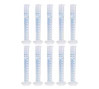 Probeta medidora de plástico de 10 piezas con graduación precisa para experimentos de química y biología, vaso medidor, cilindro medidor de laboratorio
