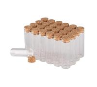 Probetas Cristal 24 unids/lote 5ml 7ml 10ml 14ml 18ml 20ml 25ml 30ml tubo de ensayo vidrio con tapón corcho botellas mensajes frascos arte manualidades DIY(18ml-70mm)