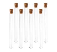 Probetas Cristal Tubo de ensayo vidrio, equipo experimentos químicos, contenedores almacenamiento, muestra líquida, ciencia laboratorio con tapones, 8 Uds
