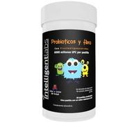 Probiótico con Prebióticos para Niños con 6 Mil Millones de UFC, Goma Guar Parcialmente Hidrolizada y FOS, para mayor eficacia. Probiótico Diario Masticable de Sabor Excelente, 60 Días por Botella